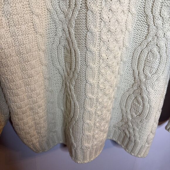 Aran Crafts Womens Cardigan Sweater 100% Merino Wool XL Full Zip Cable Fisherman - Picture 14 of 14